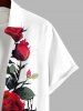 Rose Flowers Contrast Colorblock Print Plus Size Matching Hawaii Beach Outfit For Couples -  