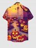 Halloween Costume Pumpkin Latern Bat Tree Street Light Print Plus Size Matching Outfit For Couples -  