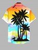 Chemise à boutons grande taille pour homme, imprimée hawaïenne, motif cocotier ombré ciel marin et mer, avec poche boutonnée - Multi-A M