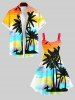 Robe débardeur grande taille à imprimé ombré cocotier, mer et ciel, style hawaïen - Multi-A 4X