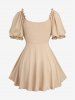 Plus Size Ruffles Ruched Layered Floral Printed Lace-up Grommets Lace Trim Belted Off The Shoulder Top -  