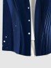 Plus Size Curve Ombre Light Beam Galaxy Print Hawaii Button Pocket Shirt For Men -  