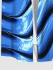 Plus Size Wave Gradient Abstract Art 3D Print Buttons Pocket Hawaii Shirt For Men -  