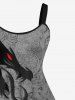Plus Size Halloween Costume Dragon Floral Pattern Print Tank Dress -  