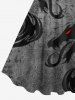 Plus Size Halloween Costume Dragon Floral Pattern Print Tank Dress -  