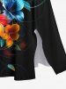Plus Size Hibiscus Flowers Print Split Hawaii Midi Dress -  