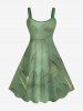 Costume de Plage Grande Taille Imprimé à Feuilles Tropicales - Vert 