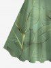 Costume de Plage Grande Taille Imprimé à Feuilles Tropicales - Vert 
