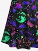 Halloween Costume Ombre Skull Bat Butterfly Moon Star Galaxy Planet Mushroom Print Plus Size Matching Set For Couples -  