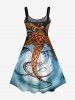 Plus Size Octopus Tie Dye Print Hawaii Tank Dress -  