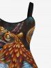 Plus Size Octopus Tie Dye Print Hawaii Tank Dress -  
