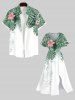 Plus Size Tropical Palm Leaf Hibiscus Flower Print Split Hawaii Midi Dress -  