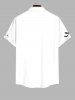 Plus Size Pumpkin Bat Fence Moon Print Halloween Button Pocket Shirt For Men -  