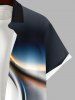 Plus Size Colorblock Glitter Light Beam 3D Print Buttons Pocket Hawaii Shirt For Men -  