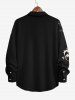 Plus Size Halloween Costume Skulls Print Buttons Long Sleeve Shirt For Men -  