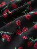 Plus Size Flowers Print Ruffles Surplice Tulip Hem Chiffon Dress -  
