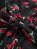 Plus Size Flowers Print Ruffles Surplice Tulip Hem Chiffon Dress -  