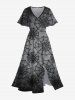 Costume D'Halloween en Couleur Ombrée Toile D'araignée Grande Taille pour Couples - Noir 