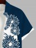 Costume de Plage Grande Taille à Deux Tons Imprimé Fleurs et Couleurs - Blanc 