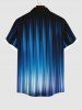 Plus Size Glitter Light Beam 3D Print Buttons Pocket Hawaii Shirt For Men -  