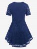 Plus Size & Curve Front Twist Lace Panel Tee -  