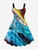 Costume de Plage Grande Taille Imprimé Marbre Coloré - Multi-A 