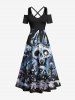 Halloween Costume Skull Tree Castle Moon Cloud Galaxy Print Plus Size Matching Set For Couples -  