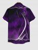 Tenue de Plage à Imprimé Ombre à Revers en Dégradé de Couleurs Brillante 3D pour Femmes - Pourpre  