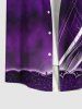 Tenue de Plage à Imprimé Ombre à Revers en Dégradé de Couleurs Brillante 3D pour Femmes - Pourpre  