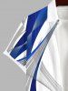 Chemise Décontractée Boutonnée Motif Géométrique Imprimée Grande Taille avec Poche - Blanc L
