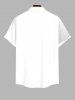 Plus Size Curve Geometric Patterns Print Buttons Pocket Hawaii Shirt For Men -  