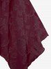 Plus Size Lace Up Grommets Ruffles Ruched Flowers Jacquard Crisscross Asymmetrical Tank Top -  