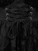 Plus Size Lace Up Grommets Ruffles Ruched Flowers Jacquard Crisscross Asymmetrical Tank Top -  