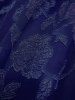 Débardeur Asymétrique Croisé Fleur en Jacquard Grande Taille à Lacets à Volants - Bleu profond 2X | US 18-20