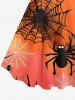 Plus Size Ombre Spider Web Print Halloween Costume A Line Tank Dress -  