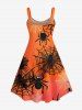 Plus Size Ombre Spider Web Print Halloween Costume A Line Tank Dress -  