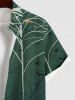 Plus Size Halloween Costume Spider Web Star Bat Print Buttons Pocket Shirt For Men -  