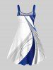 Plus Size Curve Geometric Patterns Print Hawaii Tank Dress -  