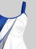 Plus Size Curve Geometric Patterns Print Hawaii Tank Dress -  