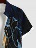 Plus Size Halloween Costume Tree Wizard Tomb Lantern Print Buttons Pocket Shirt For Men -  