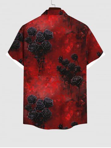Halloween Costume Tie Dye Ombre Rose Flower Print Plus Size Matching Set For Couples
