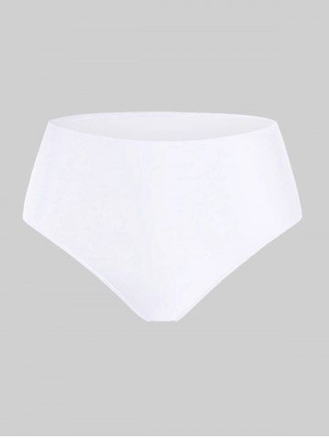 Plus Size & Curve Halter Plaid Skull Print Backless Gothic Modest Tankini  Swimsuit