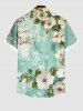 Floral Leaf Sea Print Plus Size Matching Hawaii Beach Outfit For Couples -  