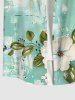 Floral Leaf Sea Print Plus Size Matching Hawaii Beach Outfit For Couples -  