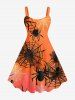 Ensemble Costume D'Halloween Imprimé Toile D'araignée Ombre Grande Taille pour Couples - Rouge 
