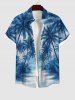 Costume de Plage Grande Taille Imprimé Ombre Cocotier pour la Plage - Bleu Ciel 