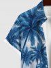 Costume de Plage Grande Taille Imprimé Ombre Cocotier pour la Plage - Bleu Ciel 