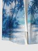 Costume de Plage Grande Taille Imprimé Ombre Cocotier pour la Plage - Bleu Ciel 