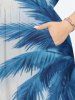 Costume de Plage Grande Taille Imprimé Ombre Cocotier pour la Plage - Bleu Ciel 