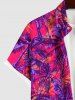 Tenue de Plage Contrastante Imprimé Cocotier Grande Taille pour Couples - Multi-A 